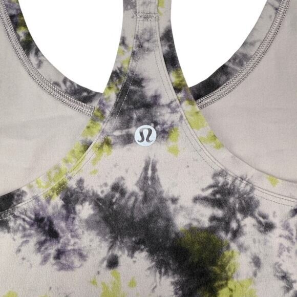 LULULEMON Cool Racerback Short Tank Top Nulu Size 10 Radial Tie Dye Mauve Grey - Picture 7 of 7
